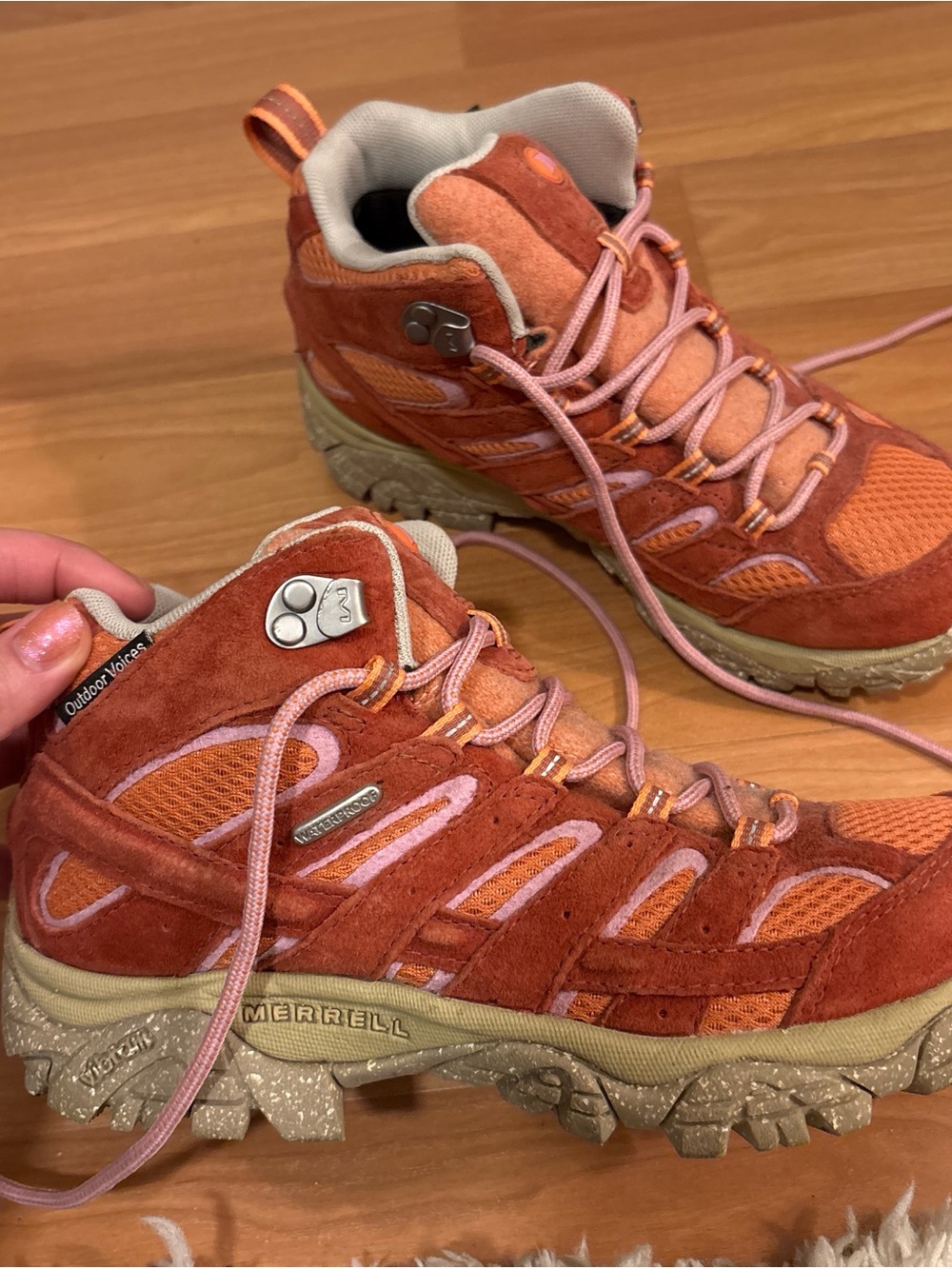 Merrell Rust-Orange and Pink Suede OV Collab Boots